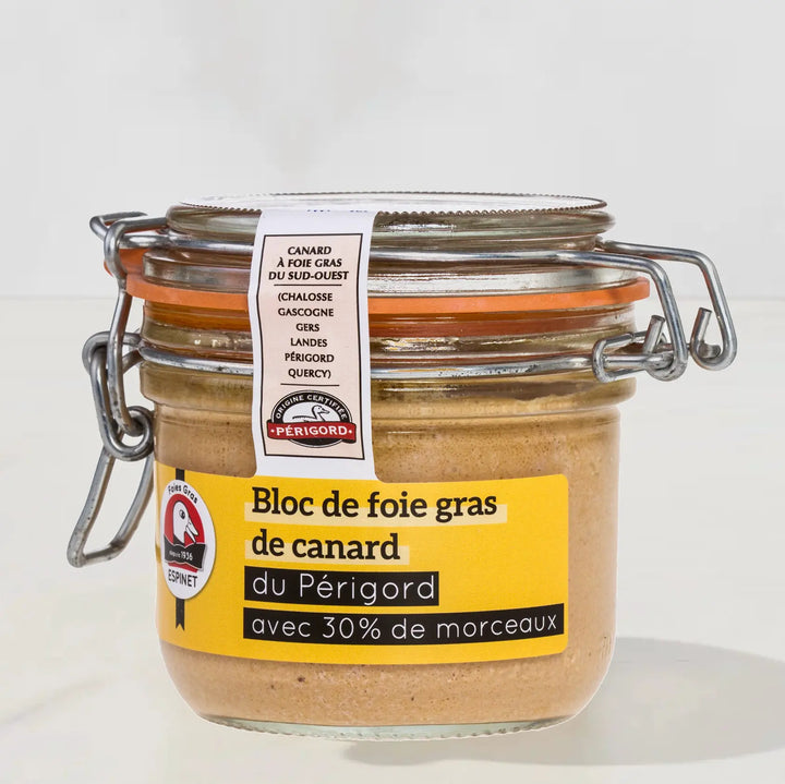 Bloc de Foie Gras de Canard du Périgord avec 30% de Morceaux 180 g - Foie Gras Gourmet