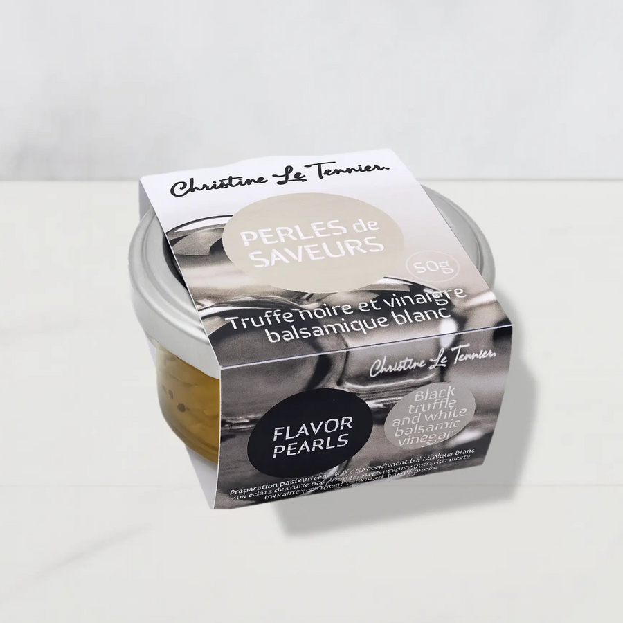 Perles d'Algues Condiment Balsamique Blanc et Truffe d'Été - Foie Gras Gourmet