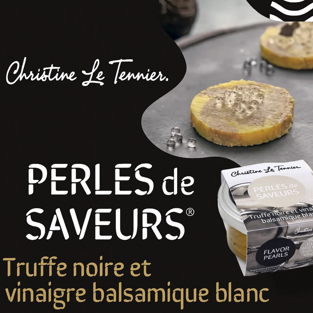 Perles d'Algues Condiment Balsamique Blanc et Truffe d'Été - Foie Gras Gourmet