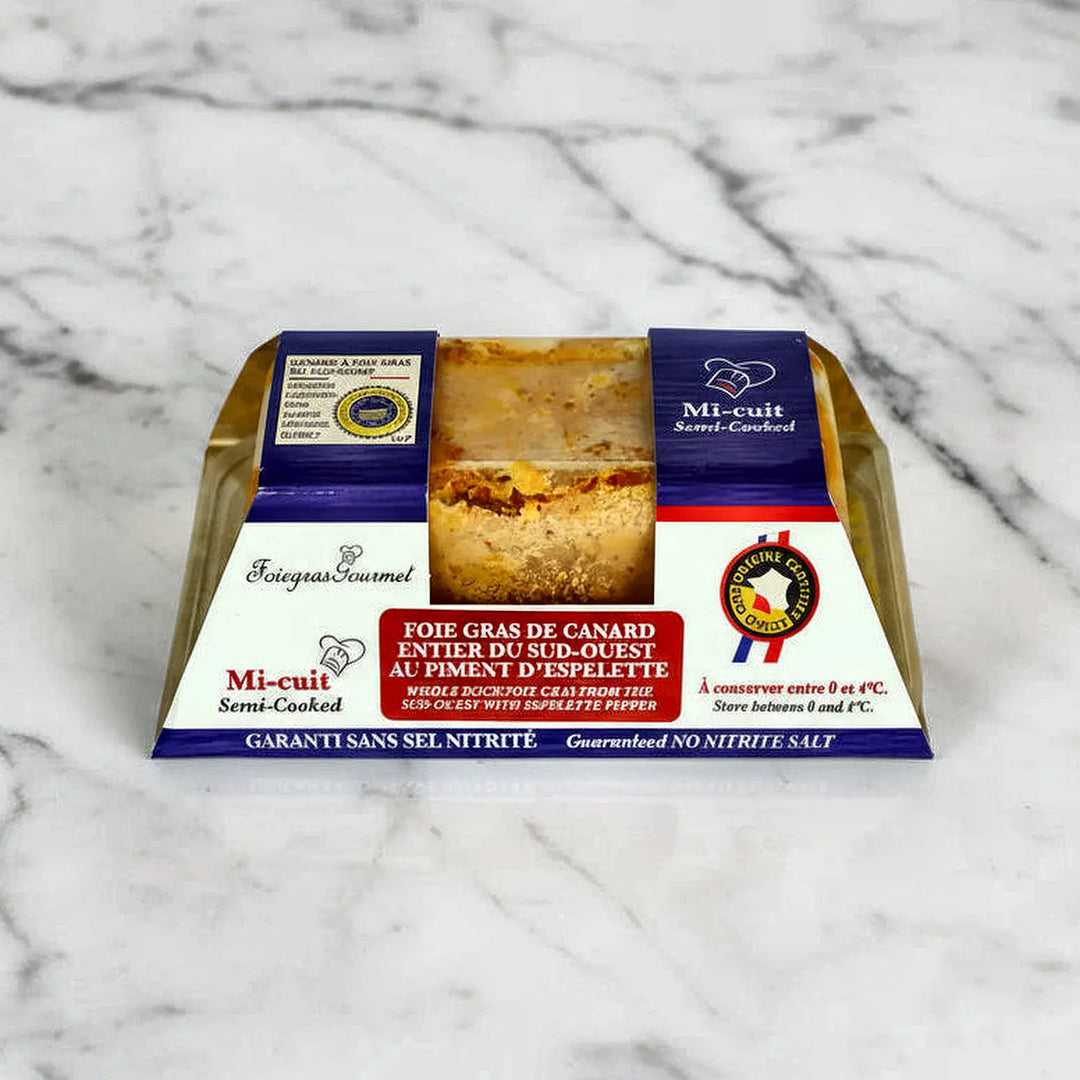 Foie Gras de Canard Entier Mi-Cuit du Sud-Ouest au Piment d'Espelette 250 g