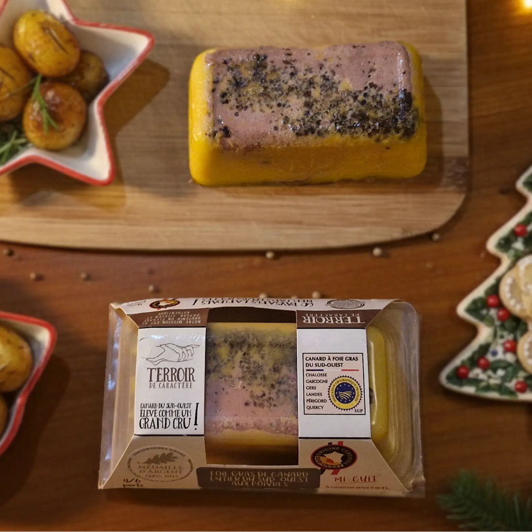 Foie Gras de Canard Entier Mi-Cuit du Sud-Ouest aux 3 Poivres Médaille d'Argent 250 g - Foie Gras Gourmet