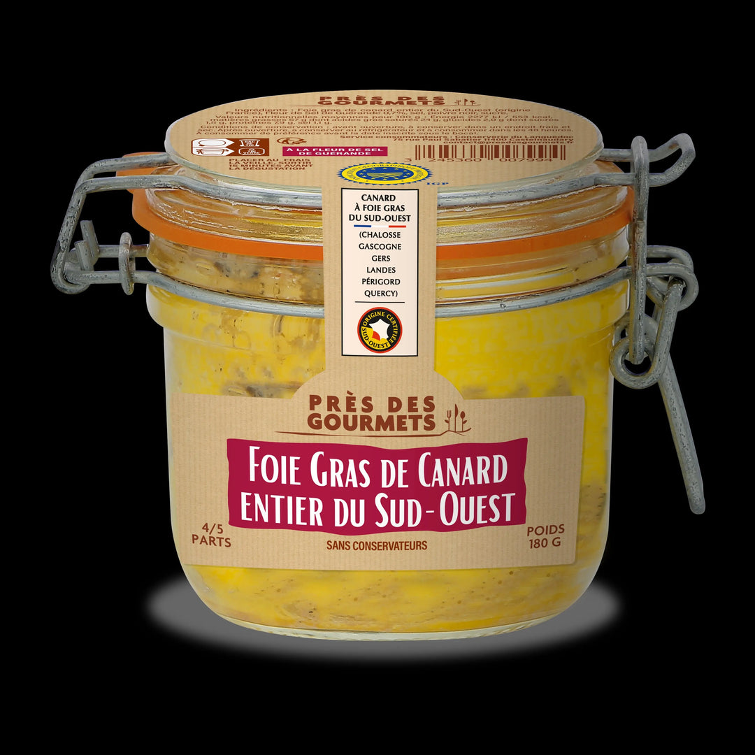 Foie Gras de Canard Entier du Sud-Ouest à la Fleur de Sel de Guérande 180 g - Foie Gras Gourmet