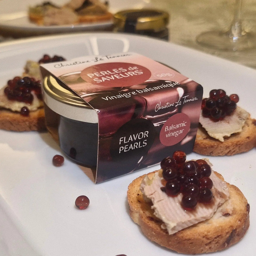 Perles d'Algues de Bretagne au Vinaigre Balsamique Brun 50 g - Foie Gras Gourmet