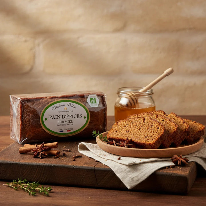 Pain d'Épices de Normandie Bio 55% Pur Miel 250 g - Foie Gras Gourmet